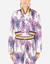 Jersey jacket with wisteria print - | Dolce & Gabbana