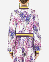 Jersey jacket with wisteria print - | Dolce & Gabbana