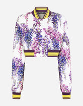 Jersey jacket with wisteria print - | Dolce & Gabbana