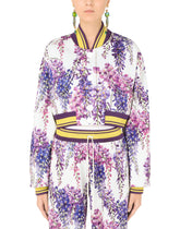 Jersey jacket with wisteria print - | Dolce & Gabbana