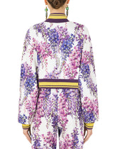 Jersey jacket with wisteria print - | Dolce & Gabbana