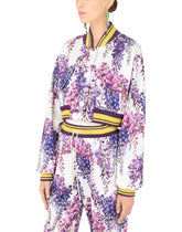 Jersey jacket with wisteria print - | Dolce & Gabbana