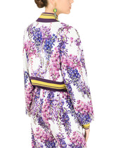 Jersey jacket with wisteria print - | Dolce & Gabbana
