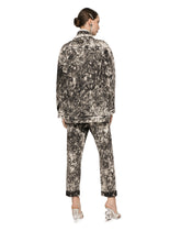 Marbled denim jacket with branded plate - | Dolce & Gabbana