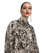 Marbled denim jacket with branded plate - | Dolce & Gabbana