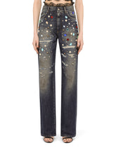 Denim jacket with rhinestone details - | Dolce & Gabbana