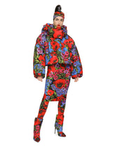 Short meadow-print nylon down jacket - | Dolce & Gabbana