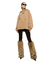 Wool jersey hoodie with logo tag - | Dolce & Gabbana