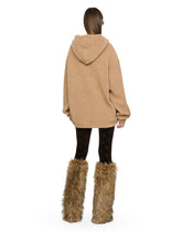 Wool jersey hoodie with logo tag - | Dolce & Gabbana