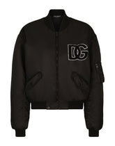 Nylon bomber jacket with DG logo patch - | Dolce & Gabbana