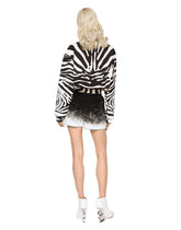 Zebra-print interlock sweatshirt with crystal-embellished DG logo - | Dolce & Gabbana