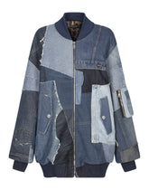 Oversize patchwork denim bomber jacket - | Dolce & Gabbana