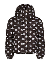 Nylon down jacket with all-over DG logo print - | Dolce & Gabbana