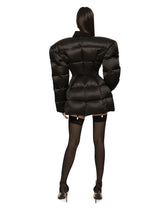 Waterproof nylon down jacket with branded tag - | Dolce & Gabbana