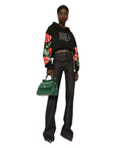 Jersey hoodie with floral embroidery - | Dolce & Gabbana