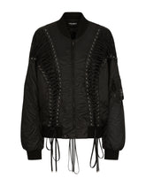 Technical fabric bomber jacket with laces and eyelets - | Dolce & Gabbana