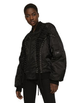 Technical fabric bomber jacket with laces and eyelets - | Dolce & Gabbana
