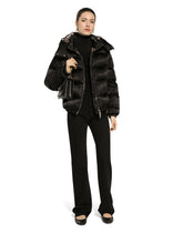 Padded satin jacquard down jacket with all-over DG logo - | Dolce & Gabbana