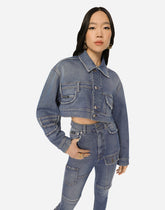 Short patchwork denim jacket - | Dolce & Gabbana