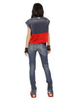Denim vest with lace details - | Dolce & Gabbana