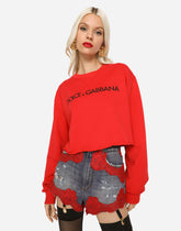 Jersey sweatshirt with “Dolce & Gabbana” print - | Dolce & Gabbana