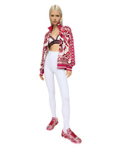 Zip-up cady sweatshirt with Majolica print - | Dolce & Gabbana