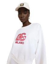 Jersey sweatshirt with DG patch - | Dolce & Gabbana