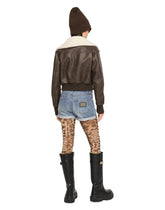 Cropped chenille sweatshirt with carpet-stitch embroidery - | Dolce & Gabbana