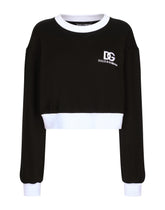 Jersey sweatshirt with DG logo embroidery - | Dolce & Gabbana
