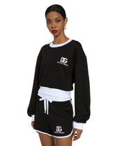 Jersey sweatshirt with DG logo embroidery - | Dolce & Gabbana