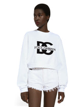 Jersey sweatshirt with DG logo embroidery - | Dolce & Gabbana