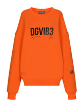 Cotton jersey round-neck sweatshirt with DGVIB3 print - | Dolce & Gabbana