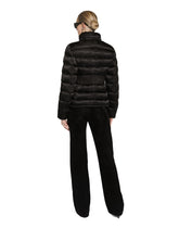 Padded satin jacquard down jacket with all-over DG logo - | Dolce & Gabbana