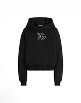 Cotton sweatshirt with DG embroidery - | Dolce & Gabbana