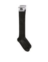 Lurex socks with DG logo - | Dolce & Gabbana