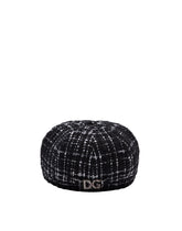 Tweed baker boy hat with peak - | Dolce & Gabbana