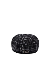 Tweed baker boy hat with peak - | Dolce & Gabbana