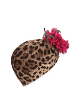 Charmeuse turban with floral appliqués - | Dolce & Gabbana