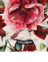 Charmeuse turban with floral appliqués - | Dolce & Gabbana