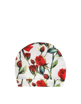 Charmeuse turban with floral appliqués - | Dolce & Gabbana