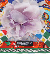 Charmeuse turban with floral appliqués - | Dolce & Gabbana