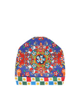 Charmeuse turban with floral appliqués - | Dolce & Gabbana