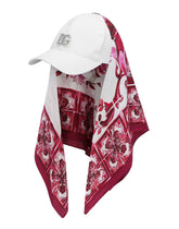 Baseball cap with Majolica-print scarf - | Dolce & Gabbana