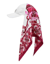 Baseball cap with Majolica-print scarf - | Dolce & Gabbana