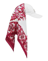 Baseball cap with Majolica-print scarf - | Dolce & Gabbana