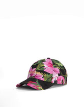 Cotton jacquard baseball cap with a peony print and Dolce&Gabbana logo embroidery - | Dolce & Gabbana