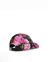 Cotton jacquard baseball cap with a peony print and Dolce&Gabbana logo embroidery - | Dolce & Gabbana