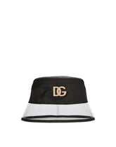 Nylon and PVC bucket hat with DG logo - | Dolce & Gabbana