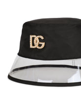 Nylon and PVC bucket hat with DG logo - | Dolce & Gabbana