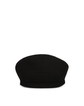 Wool baize baker boy hat with DG logo chain - | Dolce & Gabbana